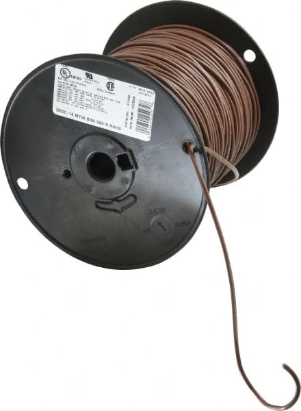 Southwire - 14 AWG, 41 Strand, Brown Machine Tool Wire - PVC, Acid, Moisture and Oil Resistant, 500 Ft. Long - Exact Tooling