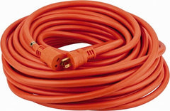 Southwire - 100', 12/3 Gauge/Conductors, Orange Indoor & Outdoor Extension Cord - 1 Receptacle, 15 Amps, 125 VAC, UL STW, NEMA 5-15P, 5-15R - Exact Tooling