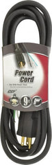 Southwire - 9', 16/3 Gauge/Conductors, Black Outdoor Replacement Cord - 1 Receptacle, 13 Amps, 125 VAC, UL SJEOOW, NEMA 5-15P - Exact Tooling