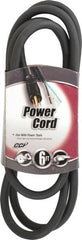 Southwire - 6', 14/3 Gauge/Conductors, Black Outdoor Replacement Cord - 1 Receptacle, 15 Amps, 125 VAC, UL SJEOOW, NEMA 5-15P - Exact Tooling