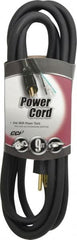 Southwire - 9', 14/3 Gauge/Conductors, Black Outdoor Replacement Cord - 1 Receptacle, 15 Amps, 125 VAC, UL SJEOOW, NEMA 5-15P - Exact Tooling