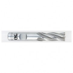 1-1/2 Dia. x 4-1/2 Overall Length 6-Flute Square End HSS-CO SE End Mill-Round Shank-Non-Center Cutting-Uncoated - Exact Tooling
