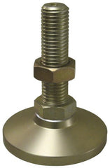 Gibraltar - 1/4-20 Bolt Thread, Studded Pivotal Stud Mount Leveling Pad & Mount - 1,000 Max Lb Capacity, 1" Base Diam - Exact Tooling