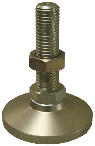 Gibraltar - 1-8 Bolt Thread, Studded Pivotal Stud Mount Leveling Pad & Mount - 22,000 Max Lb Capacity, 4" Base Diam - Exact Tooling