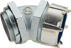 Thomas & Betts - 3" Trade, Malleable Iron Threaded Angled Liquidtight Conduit Connector - Noninsulated - Exact Tooling