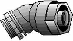 Thomas & Betts - 4" Trade, Malleable Iron Threaded Angled Liquidtight Conduit Connector - Insulated - Exact Tooling
