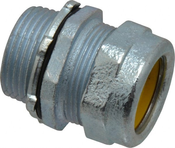 O-Z/Gedney - 0.9 to 1" Cable Capacity, Liquidtight, Straight Strain Relief Cord Grip - 1 NPT Thread, 1-1/4" Long, Iron - Exact Tooling