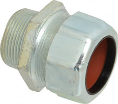 Thomas & Betts - 1-3/8 to 1.485" Cable Capacity, Liquidtight, Straight Strain Relief Cord Grip - 1-1/4 NPT Thread, 2-1/2" Long, Iron & Zinc - Exact Tooling