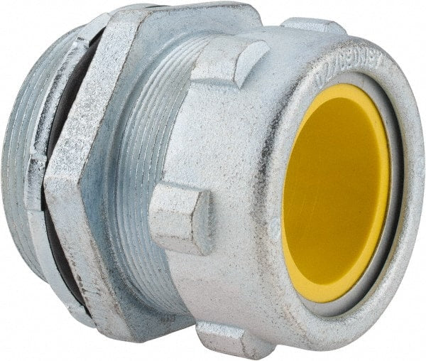 O-Z/Gedney - 1.8 to 2.1" Cable Capacity, Liquidtight, Straight Strain Relief Cord Grip - 3 NPT Thread, 2-1/2" Long, Iron - Exact Tooling