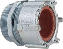 Thomas & Betts - 2-5/32 to 2.36" Cable Capacity, Liquidtight, Straight Strain Relief Cord Grip - 3 NPT Thread, 4-1/4" Long, Iron & Zinc - Exact Tooling