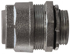 Thomas & Betts - 1-3/4 to 1.965" Cable Capacity, Liquidtight, Straight Strain Relief Cord Grip - 2-1/2 NPT Thread, 3-3/4" Long, Iron & Zinc - Exact Tooling
