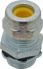 O-Z/Gedney - 0.3 to 0.4" Cable Capacity, Liquidtight, Straight Strain Relief Cord Grip - 1/2 NPT Thread, 1-1/8" Long, Iron - Exact Tooling