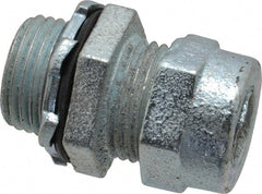 O-Z/Gedney - 0.4 to 1/2" Cable Capacity, Liquidtight, Straight Strain Relief Cord Grip - 1/2 NPT Thread, 1-3/16" Long, Iron - Exact Tooling