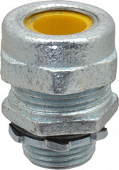 O-Z/Gedney - 0.455 to 0.555" Cable Capacity, Liquidtight, Straight Strain Relief Cord Grip - 1/2 NPT Thread, 1-3/16" Long, Iron - Exact Tooling