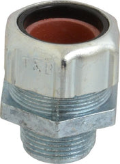 Thomas & Betts - 0.8 to 0.9" Cable Capacity, Liquidtight, Straight Strain Relief Cord Grip - 3/4 NPT Thread, 1-15/16" Long, Iron & Zinc - Exact Tooling