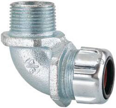 Thomas & Betts - 0.62 to 3/4" Cable Capacity, Liquidtight, Elbow Strain Relief Cord Grip - 3/4 NPT Thread, Iron - Exact Tooling