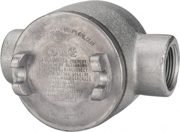 Thomas & Betts - (2) 1" Knockouts, Iron Round GUAC - 3-1/2" Overall Width x 2.31" Overall Depth - Exact Tooling