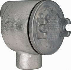 Thomas & Betts - (2) 1" Knockouts, Iron Round GUAB - 3-1/2" Overall Width x 2.31" Overall Depth - Exact Tooling