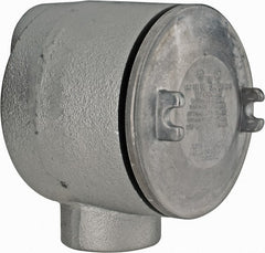 Thomas & Betts - (2) 2" Knockouts, Iron Round Junction Box - 5-3/4" Overall Width x 4.06" Overall Depth - Exact Tooling