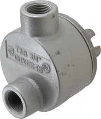 Thomas & Betts - (2) 3/4" Knockouts, Iron Round GUAB - 3-1/2" Overall Width x 2" Overall Depth - Exact Tooling