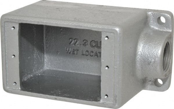 Thomas & Betts - 1 Gang, (1) 3/4" Knockout, Iron Rectangle Device Box - 2-3/4" Overall Width - Exact Tooling