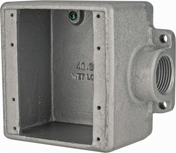 Thomas & Betts - 2 Gang, (1) 1" Knockout, Iron Rectangle Device Box - Zinc Plated - Exact Tooling