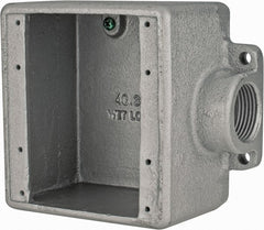 Thomas & Betts - 2 Gang, (1) 1" Knockout, Iron Rectangle Device Box - Zinc Plated - Exact Tooling