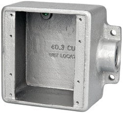 Thomas & Betts - 2 Gang, (1) 3/4" Knockout, Iron Rectangle Device Box - Zinc Plated - Exact Tooling