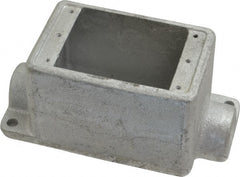 Thomas & Betts - 1 Gang, (2) 1/2" Knockouts, Iron Rectangle Device Box - 2-3/4" Overall Width - Exact Tooling