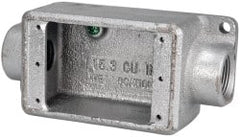 Thomas & Betts - 1 Gang, (2) 3/4" Knockouts, Iron Rectangle Device Box - Zinc Plated - Exact Tooling