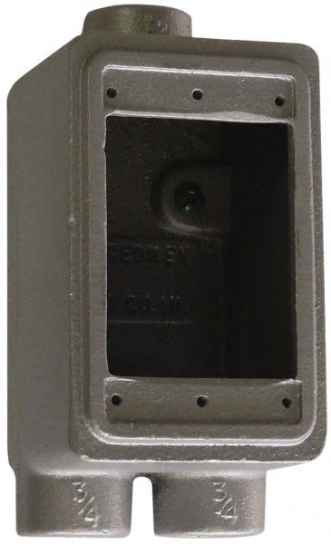 O-Z/Gedney - 1 Gang, 1/2" Knockouts, Iron Rectangle Outlet Box - Weather Resistant - Exact Tooling