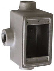 O-Z/Gedney - 1 Gang, 1" Knockouts, Iron Rectangle Device Box - Aluminum Enamel, Zinc Electroplated - Exact Tooling