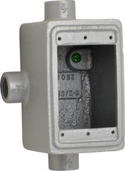 O-Z/Gedney - 1 Gang, 1/2" Knockouts, Iron Rectangle Device Box - Aluminum Enamel, Zinc Electroplated - Exact Tooling