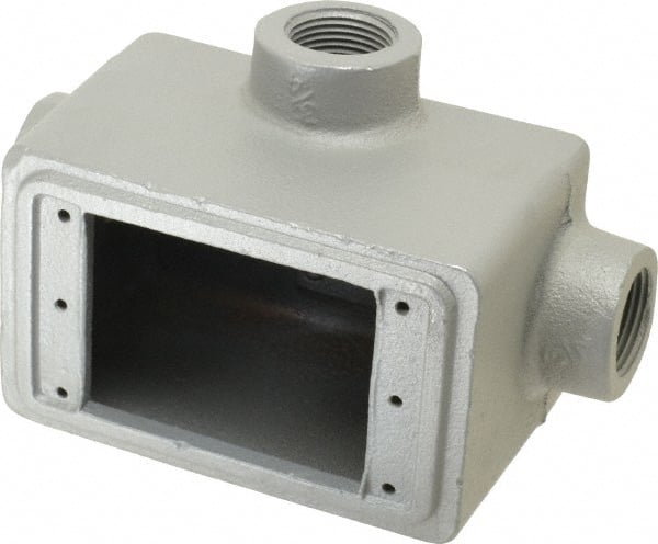 O-Z/Gedney - 1 Gang, 3/4" Knockouts, Iron Rectangle Device Box - Aluminum Enamel, Zinc Electroplated - Exact Tooling