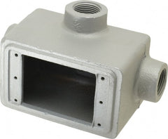 O-Z/Gedney - 1 Gang, 3/4" Knockouts, Iron Rectangle Device Box - Aluminum Enamel, Zinc Electroplated - Exact Tooling