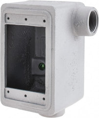 O-Z/Gedney - 1 Gang, 3/4" Knockouts, Iron Rectangle Device Box - Aluminum Enamel, Zinc Electroplated - Exact Tooling