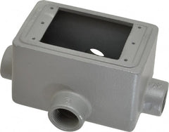 O-Z/Gedney - 1 Gang, 3/4" Knockouts, Iron Rectangle Device Box - Aluminum Enamel, Zinc Electroplated - Exact Tooling