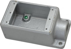 Thomas & Betts - 1 Gang, (1) 3/4" Knockout, Iron Rectangle Device Box - 2-3/4" Overall Width x 2" Overall Depth - Exact Tooling
