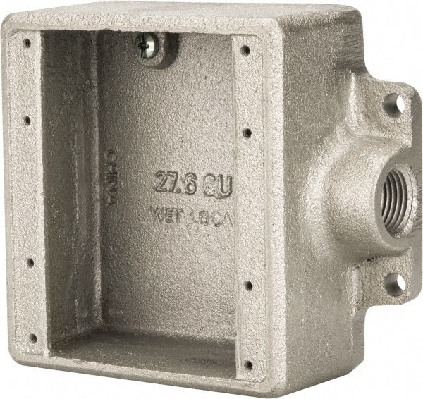 Thomas & Betts - 2 Gang, (1) 1/2" Knockout, Iron Rectangle Device Box - 2-3/4" Overall Width x 2" Overall Depth - Exact Tooling