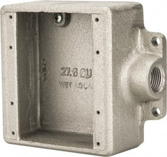 Thomas & Betts - 2 Gang, (1) 1/2" Knockout, Iron Rectangle Device Box - 2-3/4" Overall Width x 2" Overall Depth - Exact Tooling