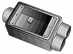 Thomas & Betts - 2 Gang, (2) 1/2" Knockouts, Iron Rectangle Device Box - Zinc Plated - Exact Tooling