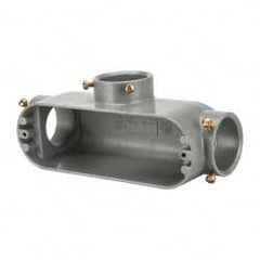 Hubbell Killark - Form Set Screw, T Body, 2" Trade, EMT Aluminum Conduit Body - Oval, 11-5/8" OAL, 70 cc Capacity - Exact Tooling