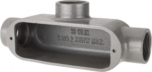 Hubbell Killark - Form 35, T Body, 1-1/4" Trade, IMC, Rigid Malleable Iron Conduit Body - Oval, 9-3/16" OAL, 32 cc Capacity, Hazardous & Wet Locations - Exact Tooling