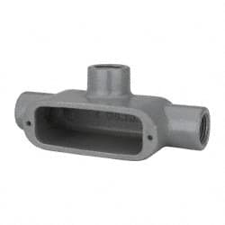 Hubbell Killark - Form 35, T Body, 1/2" Trade, IMC, Rigid Malleable Iron Conduit Body - Oval, 5-3/8" OAL, 4 cc Capacity, Hazardous & Wet Locations - Exact Tooling