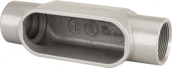Hubbell Killark - Form 7, C Body, 1-1/2" Trade, IMC, Rigid Iron Conduit Body - Oval, 8-7/16" OAL, 26 cc Capacity, Gray, Hazardous & Wet Locations - Exact Tooling