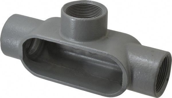Hubbell Killark - Form 7, T Body, 1-1/2" Trade, IMC, Rigid Iron Conduit Body - Oval, 8-7/16" OAL, 27 cc Capacity, Gray, Hazardous & Wet Locations - Exact Tooling