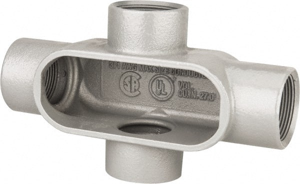 Hubbell Killark - Form 7, X Body, 1-1/2" Trade, IMC, Rigid Iron Conduit Body - Oval, 8-7/16" OAL, 27 cc Capacity, Gray, Hazardous & Wet Locations - Exact Tooling