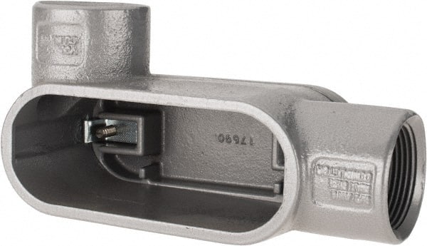 Hubbell Killark - Form 7, L Body, 1-1/4" Trade, IMC, Rigid Iron Conduit Body - Oval, 6-13/16" OAL, 19-1/2 cc Capacity, Gray, Hazardous & Wet Locations - Exact Tooling