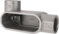 Hubbell Killark - Form 7, L Body, 1-1/4" Trade, IMC, Rigid Iron Conduit Body - Oval, 6-13/16" OAL, 19-1/2 cc Capacity, Gray, Hazardous & Wet Locations - Exact Tooling