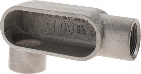 Hubbell Killark - Form 7, LR Body, 1-1/4" Trade, IMC, Rigid Iron Conduit Body - Oval, 6-13/16" OAL, 19-1/2 cc Capacity, Gray, Hazardous & Wet Locations - Exact Tooling
